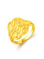 thumb Vintage Hollow Flower Shaped 24K Gold Plated Wedding Ring 0