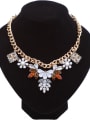 thumb Fashion Stones-studded Flowers Alloy Necklace 0