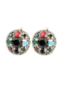 thumb Ethnic style Colorful Resin stones White Rhinestones Alloy Earrings 0