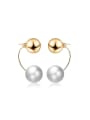 thumb Exquisite Double Color Artificial Pearl Stud Earrings 0