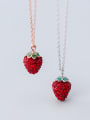 thumb 925 Sterling Silver With Rhinestone Fashion Strawberry Necklaces 3