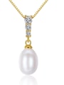 thumb Sterling Silver 8-9mm Freshwater Pearl Pendant Necklace 0