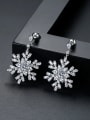 thumb Copper With Platinum Plated Delicate Snowflake Cluster Earrings 1