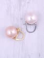 thumb Titanium With Artificial Pearl  Simplistic Round Clip On Earrings 2