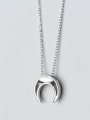 thumb S925 Silver Necklace Pendant female fashion simplicity Moon Necklace temperament personality Necklace Chain D4293 3
