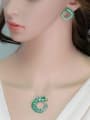 thumb Green Leaves -shape Fashion Western Style Two Pieces Jewelry Set 1