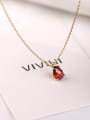 thumb Simple Red Stone Gold Plated Necklace 1