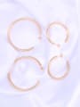 thumb Titanium With Gold Plated Simplistic Round Hoop Earrings 4