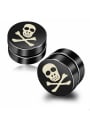 thumb Stainless Steel With Black Gun Plated Personality Skull Stud Earrings 0
