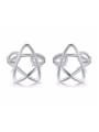 thumb Simple Hollow Star 925 Sterling Silver Clip on Earrings 0