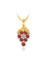thumb Copper Alloy 24K Gold Plated Classical Artificial Gemstone Necklace 0