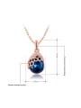 thumb Luxury Blue Water Drop Shaped Austria Crystal Two Pieces Jewelry Set 1