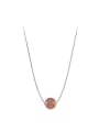 thumb Simple Round Crystal Silver Necklace 0