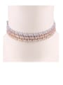 thumb Copper With Cubic Zirconia  Personality Geometric Chokers Necklace 0
