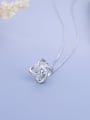 thumb Exquisite Shiny Cubic Zirconias Flowery 925 Silver Pendant 1