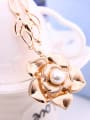 thumb Alloy Rose Gold Plated Fashion Artificial Stones Flower Two Pieces Jewelry Set 1