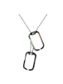 thumb Men Personality Tag Shaped Titanium Silicon Necklace 0