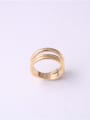 thumb Titanium With Gold Plated Simplistic Smooth Round Band Rings 0
