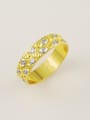 thumb Shimmering 24K Gold Plated Geometric Rhinestone Ring 0