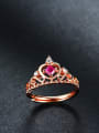 thumb 925 silver with 18K platinum gemstone  ruby crown ring 1