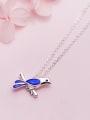 thumb 925 Sterling Silver With Silver Plated Personality Blue Bird Necklaces 0