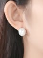 thumb Copper With Platinum Plated class Imitation Pearl Stud Earrings 1