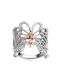thumb Exaggerated austrian Crystals Butterfly Alloy Ring 2