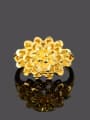 thumb Luxury 24K Gold Plated Flower Shaped Copper Ring 1