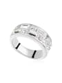 thumb Simple austrian Crystals Platinum Plated Alloy Ring 0