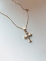 thumb 925 Sterling Silver With Gold Plated Personality Cross Coconut tree  Necklaces 3