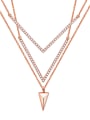 thumb Copper micro-inlay AAA zircon exquisite V multi layer Necklace 0
