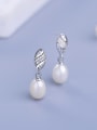 thumb Fashion Freshwater Pearl Tiny Zirconias 925 Silver Stud Earrings 2