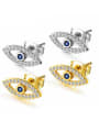 thumb Stainless Steel With 18k Gold Plated Personality Evil Eye Stud Earrings 0