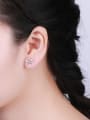 thumb Elegant Snowflake Shaped Zircon Earrings 1