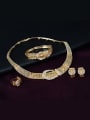 thumb Alloy Imitation-gold Plated Creative Buckle-shaped CZ Four Pieces Jewelry Set 1