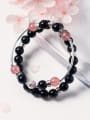 thumb 925 Sterling Silver With Silver Plated Romantic Obsidian Strawberry crystals Bracelets 2