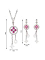 thumb Alloy White Gold Plated Fashion Rhinestones Geometric Two Pieces Jewelry Set 2
