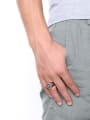 thumb Personality Geometric Shaped Stainless Steel Men Ring 1