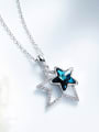 thumb Fashion Shiny austrian Crystal Stars Pendant Copper Necklace 2