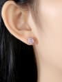 thumb 925 Sterling Silver With Rose Gold Plated Delicate Flower Stud Earrings 1