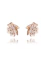 thumb Charming Flower Shaped AAA Zircon Stud Earrings 0