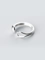 thumb Fashionable Open Design Geometric Shaped S925 Silver Ring 0