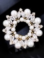 thumb Copper With Cubic Zirconia/Imitation Pearl Luxury Flower Brooches 0