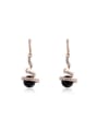 thumb Fashionable Black Pearl Geometric Shaped Drop Earrings 0