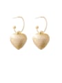thumb Alloy With Gold Plated Fashion Heart Hook Earrings 0