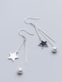 thumb 925 Sterling Silver With Silver Plated Simplistic Star Hook Earrings 0