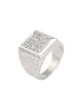 thumb Personalized Cubic Crystals Silver Plated Alloy Ring 0