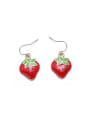 thumb Women Elegant Strawberry Shaped Enamel Stud Earrings 0