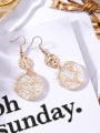 thumb Alloy With Gold Plated Fashion Round Chandelier Earrings 1