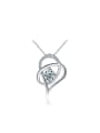 thumb Love Heart Hollowed Micro Pave Delicate Pendant 0